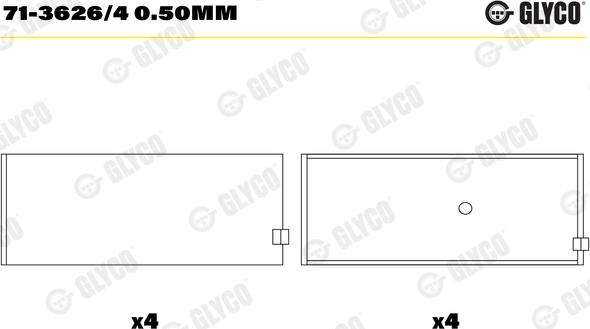 Glyco 71-3626/4 0.50mm - Шатунный подшипник autosila-amz.com