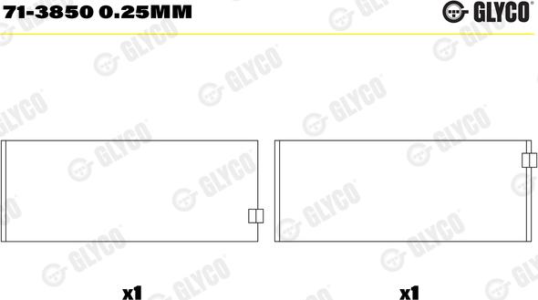 Glyco 71-3850 0.25mm - Вкладыши шатунные MB +0.25mm autosila-amz.com