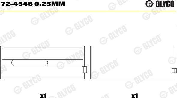 Glyco 72-4546 0.25mm - Подшипник коленвала autosila-amz.com