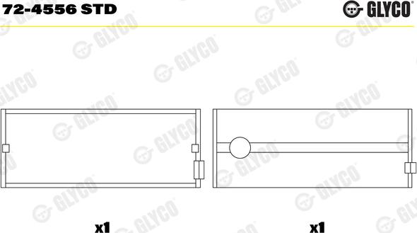 Glyco 72-4556 STD - Подшипник коленвала autosila-amz.com