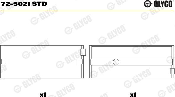 Glyco 72-5021 STD - Подшипник коленвала autosila-amz.com