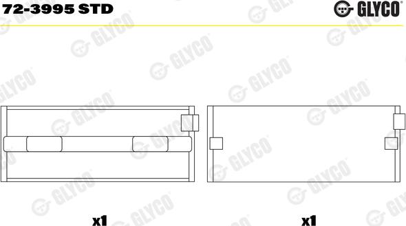 Glyco 72-3995 STD - Подшипник коленвала autosila-amz.com