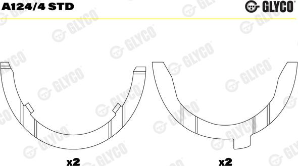 Glyco A124/4 STD - Упорная шайба, коленчатый вал autosila-amz.com