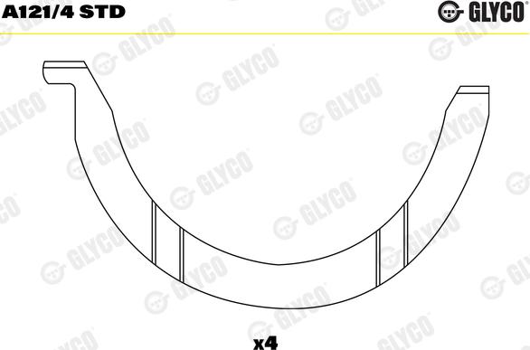 Glyco A121/4 STD - Упорная шайба, коленчатый вал autosila-amz.com