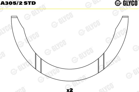 Glyco A305/2 STD - Упорная шайба, коленчатый вал autosila-amz.com