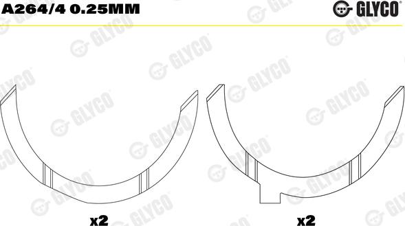 Glyco A264/4 0.25mm - Упорная шайба, коленчатый вал autosila-amz.com