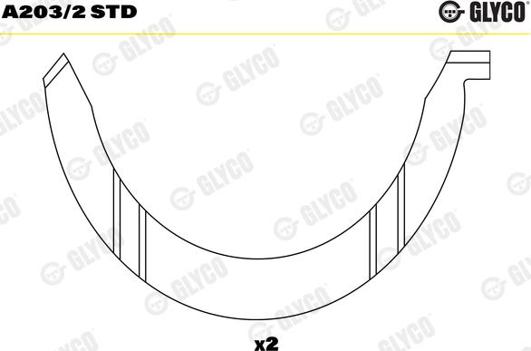 Glyco A203/2 STD - Упорная шайба, коленчатый вал autosila-amz.com