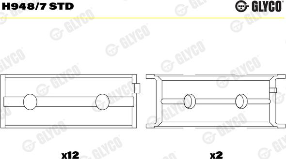 Glyco H948/7 STD - Подшипник коленвала autosila-amz.com