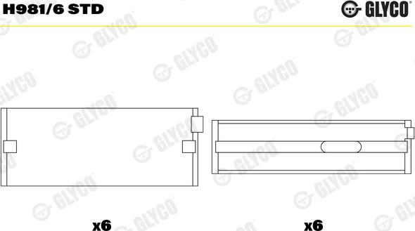 Glyco H981/6 STD - Подшипник коленвала autosila-amz.com