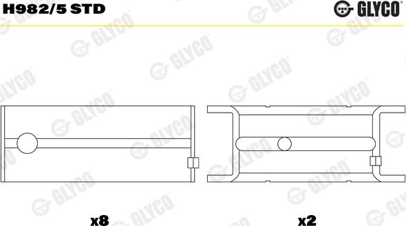 Glyco H982/5 STD - Подшипник коленвала autosila-amz.com