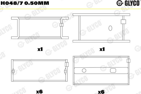 Glyco H048/7 0.50mm - Подшипник коленвала autosila-amz.com