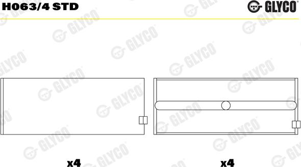 Glyco H063/4 STD - Подшипник коленвала autosila-amz.com