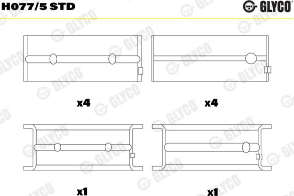 Glyco H077/5 STD - Подшипник коленвала autosila-amz.com