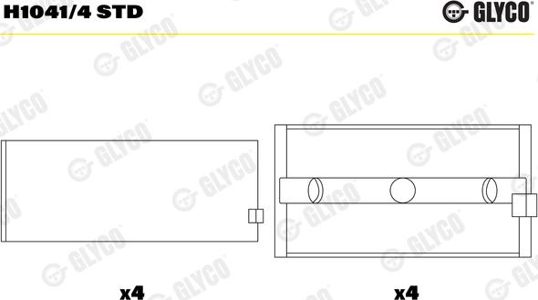 Glyco H1041/4 STD - Подшипник коленвала autosila-amz.com