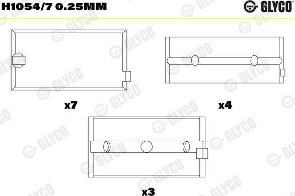 Glyco H1054/7 0.25mm - Подшипник коленвала autosila-amz.com