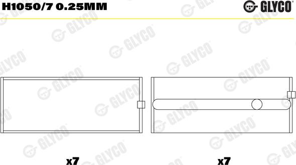 Glyco H1050/7 0.25mm - Подшипник коленвала autosila-amz.com