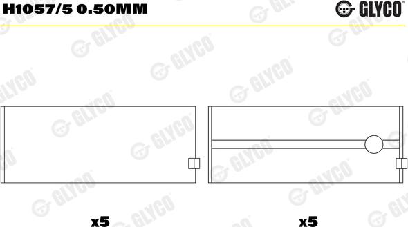 Glyco H1057/5 0.50mm - Подшипник коленвала autosila-amz.com