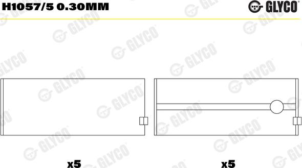 Glyco H1057/5 0.30mm - Подшипник коленвала autosila-amz.com