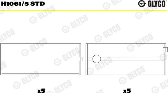 Glyco H1061/5 STD - Подшипник коленвала autosila-amz.com