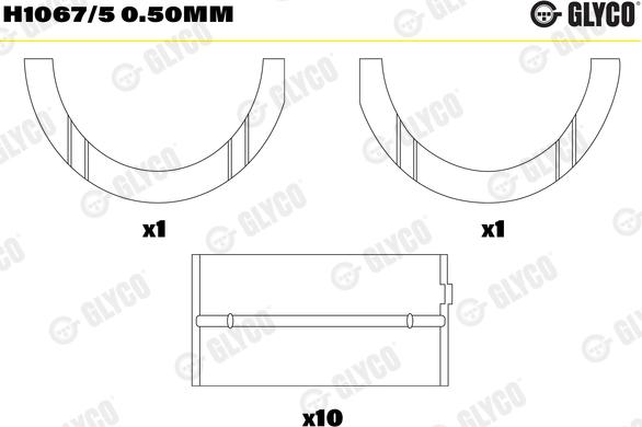 Glyco H1067/5 0.50mm - Подшипник коленвала autosila-amz.com