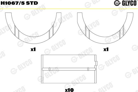 Glyco H1067/5 STD - Подшипник коленвала autosila-amz.com