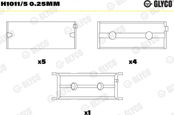 Glyco H1011/5 0.25mm - Подшипник коленвала autosila-amz.com