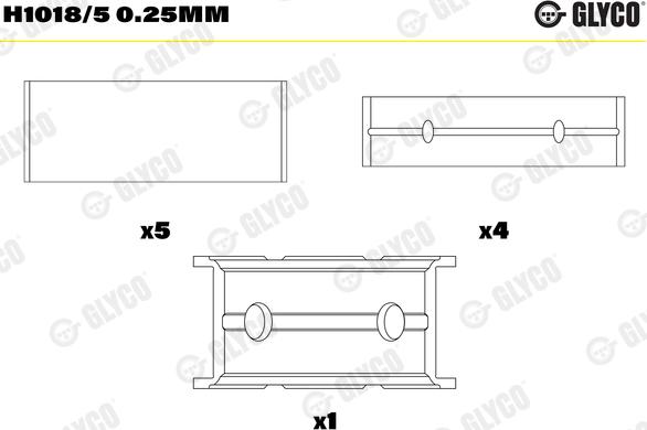 Glyco H1018/5 0.25mm - Подшипник коленвала autosila-amz.com