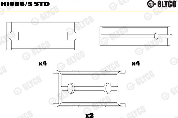 Glyco H1086/5 STD - Подшипник коленвала autosila-amz.com