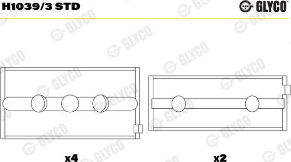 Glyco H1039/3 STD - Подшипник коленвала autosila-amz.com