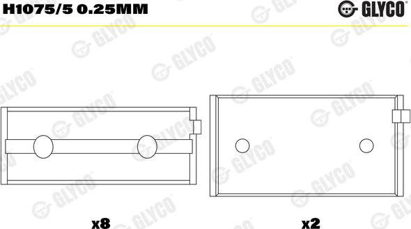 Glyco H1075/5 0.25mm - Подшипник коленвала autosila-amz.com