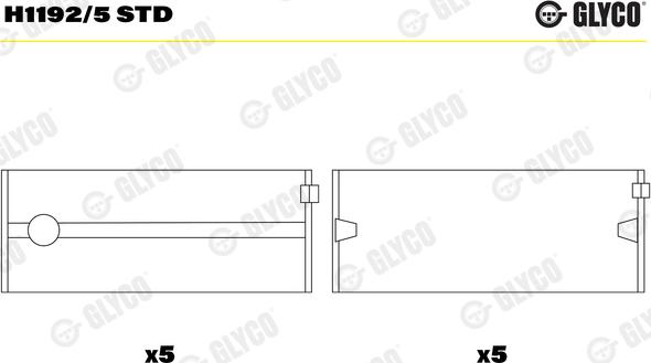 Glyco H1192/5 STD - Подшипник коленвала autosila-amz.com