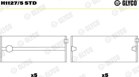 Glyco H1127/5 STD - Подшипник коленвала autosila-amz.com