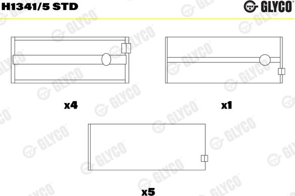 Glyco H1341/5 STD - Подшипник коленвала autosila-amz.com