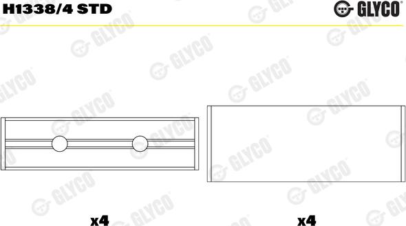 Glyco H1338/4 STD - Подшипник коленвала autosila-amz.com