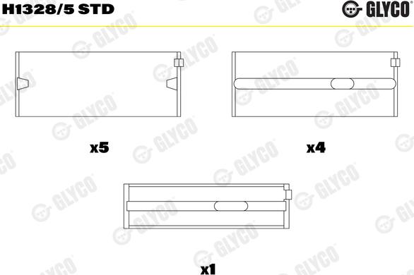 Glyco H1328/5 STD - Подшипник коленвала autosila-amz.com