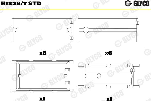 Glyco H1238/7 STD - Подшипник коленвала autosila-amz.com