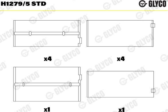 Glyco H1279/5 STD - Подшипник коленвала autosila-amz.com