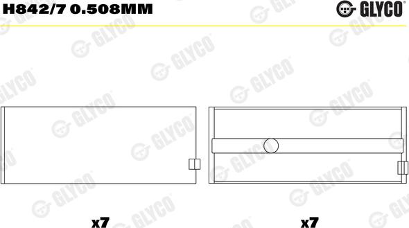 Glyco H842/7 0.508mm - Подшипник коленвала autosila-amz.com