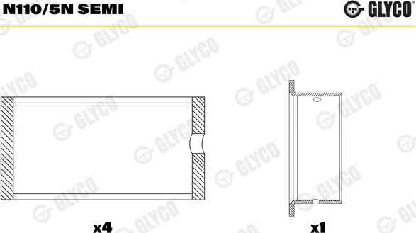 Glyco N110/5N SEMI - Подшипник распредвала autosila-amz.com