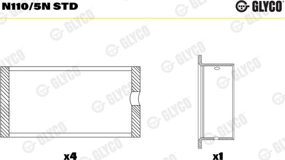 Glyco N110/5N STD - Подшипник распредвала autosila-amz.com