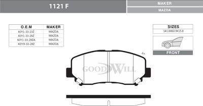 GoodWill 1121 F - Тормозные колодки, дисковые, комплект autosila-amz.com