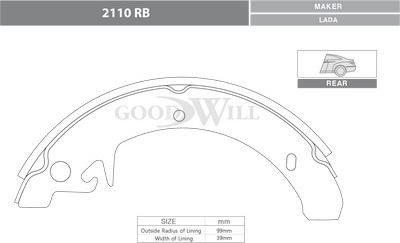 GoodWill 2110 RB - Комплект тормозных колодок, барабанные autosila-amz.com
