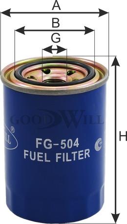 GoodWill FG 504 - Фильтр топливный autosila-amz.com