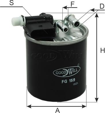 GoodWill FG 159 - Фильтр топливный MB W204/212/X164/204/W164/906 CDI 10- autosila-amz.com