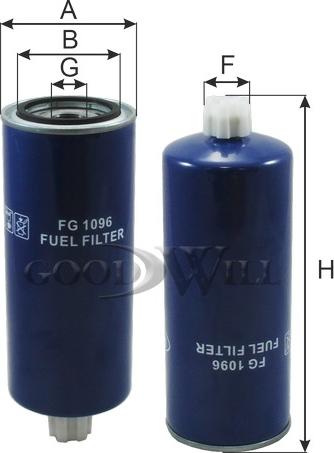 GoodWill FG 1096 - Фильтр топливный autosila-amz.com