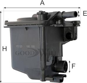 GoodWill FG 120 - Фильтр топливный C-Max,Fiesta,Focus-II,Fusion 1,6 Diesel 04~ autosila-amz.com