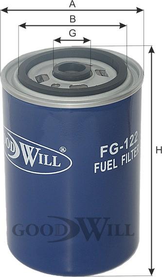 GoodWill FG 122 - Фильтр топливный RENAULT MAGNUM/PREMIUM 01- autosila-amz.com