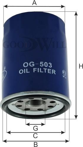 GoodWill OG 503 - Фильтр масляный ISUZU/MAZDA/MITSUBISHI/OPEL/SUZUKI/CHEVROLET 323/626/GALANT/FRONTERA/VITAR/TRACKER/T autosila-amz.com