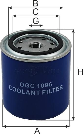 GoodWill OGC 1096 - Фильтр охлаждающей жидкости CATERPILLAR, KOMATSU, LIEBHERR, ATLAS autosila-amz.com