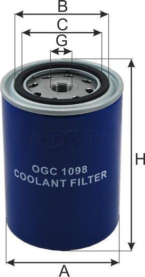 GoodWill OGC 1098 - Фильтр охлаждающей жидкости VOLVO, RENAULT, OPTARE autosila-amz.com